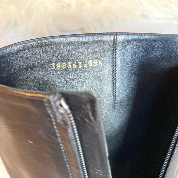 ‼️SALE‼️🔥HP!🔥Sexy Gucci Black Leather Knee Stiletto Boot - Picture 13 of 16